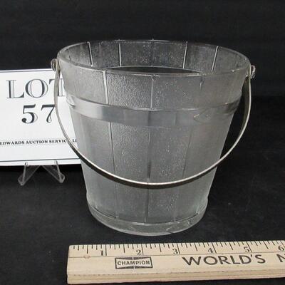 Nice Vintage Glass Ice Bucket, Barrel Theme