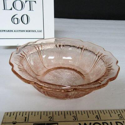 Pink Depression Glass, 6" Cereal Bowl, Cherry Blossom