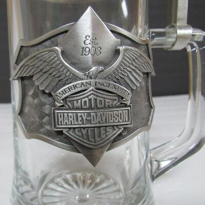 Harley Daivdson Glass and Pewter Stein