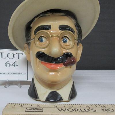Groucho Marx Liquor Decanter, Heritage China 1977, #185, Ezra Brooks