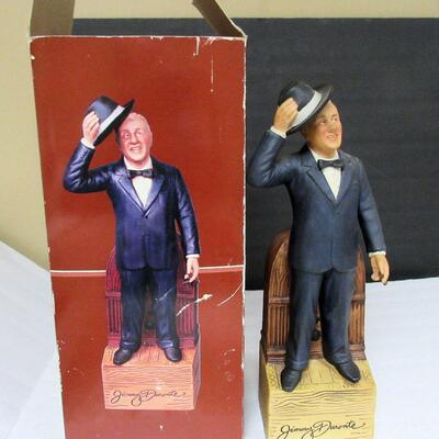 Jimmy Durante Liquor Bottle Music Box, JD McCormick, Limited Edition 4 Year 80 Proof Burbon Whisky