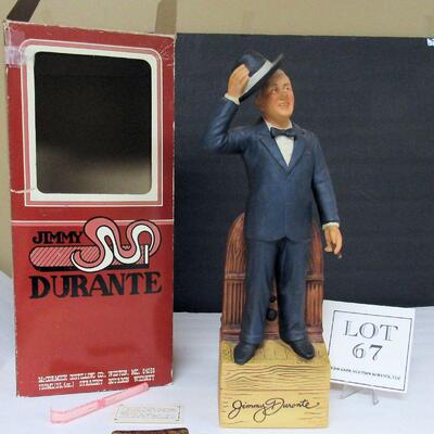Jimmy Durante Liquor Bottle Music Box, JD McCormick, Limited Edition 4 Year 80 Proof Burbon Whisky