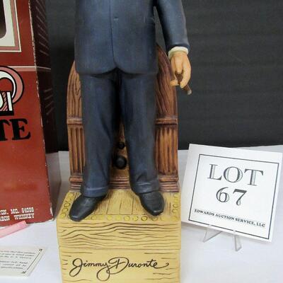 Jimmy Durante Liquor Bottle Music Box, JD McCormick, Limited Edition 4 Year 80 Proof Burbon Whisky