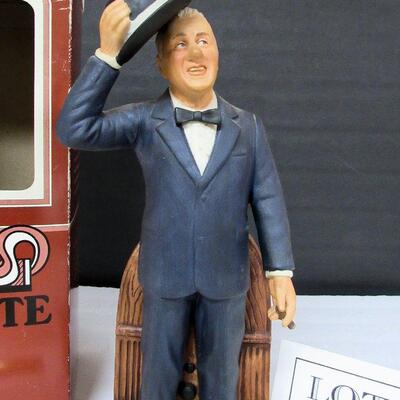 Jimmy Durante Liquor Bottle Music Box, JD McCormick, Limited Edition 4 Year 80 Proof Burbon Whisky