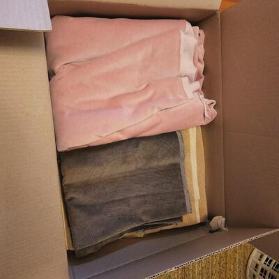 4 boxes of various fabric