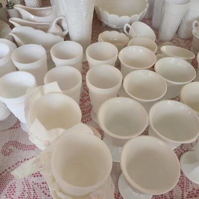 Extremely large lot of Milk glass China