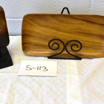 3 Pc Wood Decor Lot