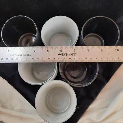 Glass Cross Votives Lot of 6