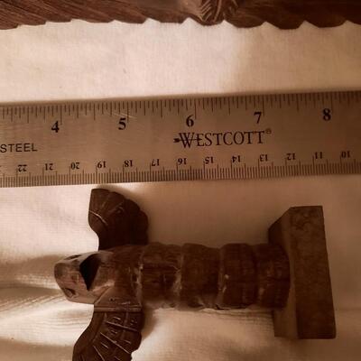 Ironwoood Carved Indian & Totem Pole