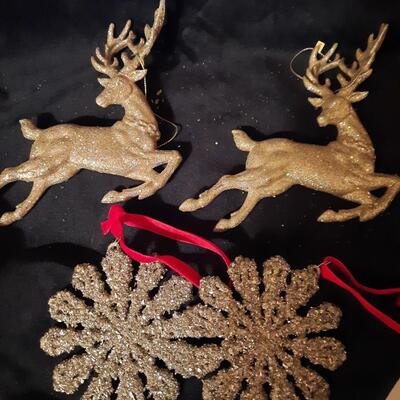 Gold Christmas Ornaments Lot of 18