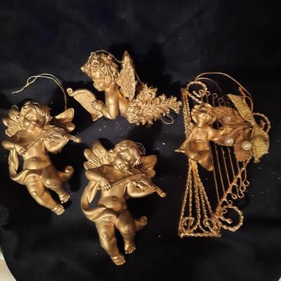 Gold Christmas Ornaments Lot of 18