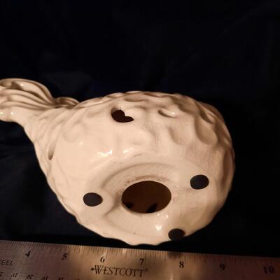 White Ceramic Bird Votive Holders Pair