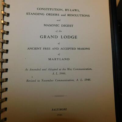 Antique Lot MARYLAND LODGE Masonic ByLaws Books