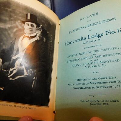 Antique Lot MARYLAND LODGE Masonic ByLaws Books