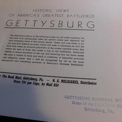 Early GETTYSBURG Picture Visitors Tourist Guide Civil War Ephemera Pennsylvania