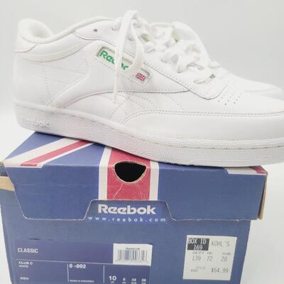 WHITE REEBOK CLASSICS MENS SIZE 10