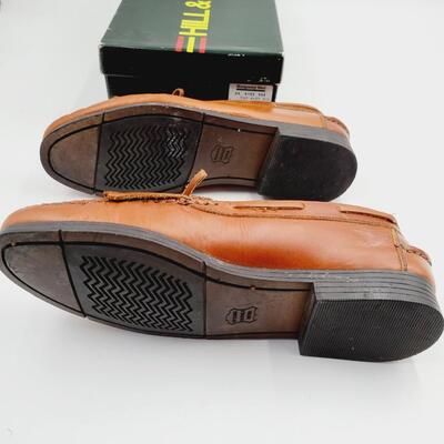 HILL & ARCHER TAN LEATHER LOAFERS MENS SIZE 9.5
