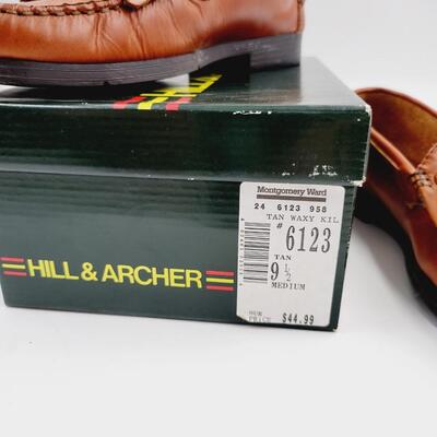 HILL & ARCHER TAN LEATHER LOAFERS MENS SIZE 9.5