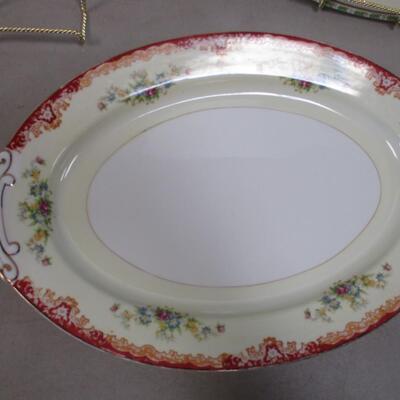 Oval Serving Platters - "Meito"  "Crown Lion Ivory"