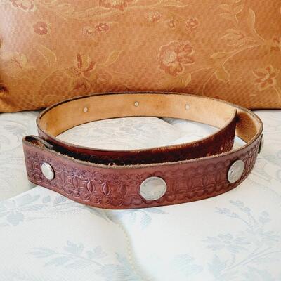 LEATHER BUFFALO NICKLE MENS BELT