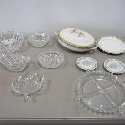 Clear Crystal & Fine China Dishes