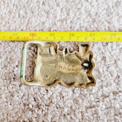 VINTAGE BRASS TRAIN BELT BUCKLE