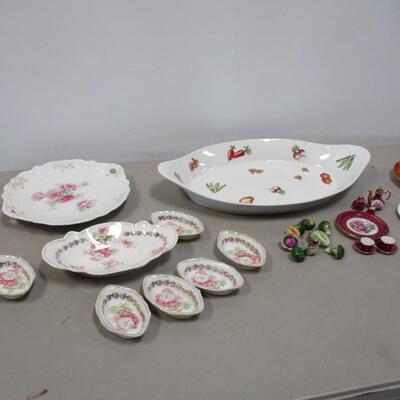 Porcelain Fine China Dishes & Miniature Vegetables