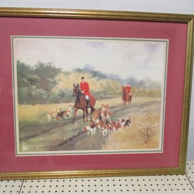 Fred Groves Lithograph Art Print Following The Path on Horses w/Dogs