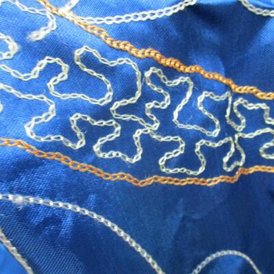 Blue Embroidered Fabric