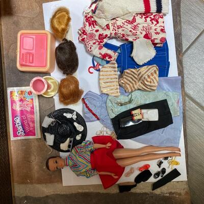 Vintage Fashion Barbie with wig set, clothing, Accessories