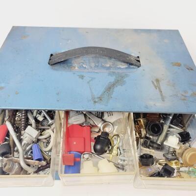METAL BIN WITH BOLTS AND EXTRAS