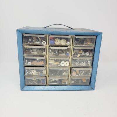 METAL BIN WITH BOLTS AND EXTRAS