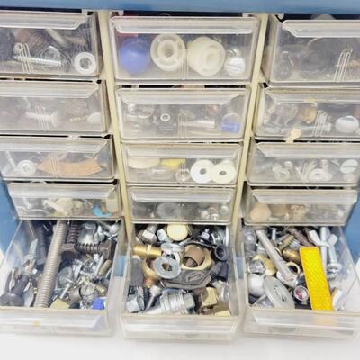 METAL BIN WITH BOLTS AND EXTRAS