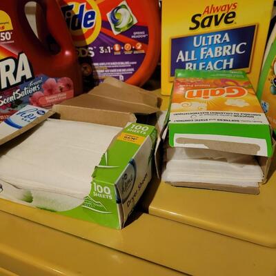 LARGE LOT OF LAUNDRY CLEANING ITEMS