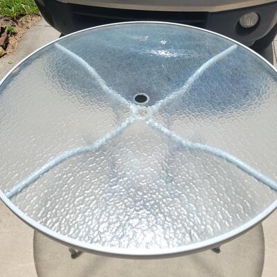 GLASS TOP OUTDOOR PATIO TABLE