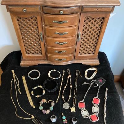Large Jewelry Box with Contents