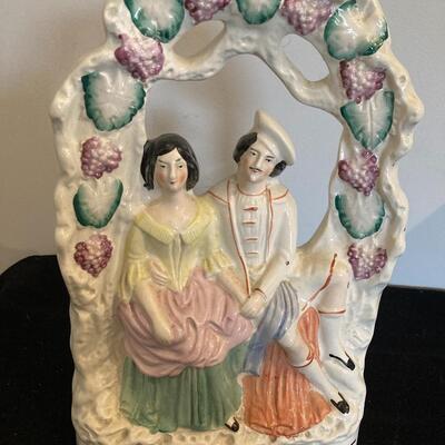 Staffordshire Porcelain Couple | Wedding Day | Bride and Groom | Man and Woman | Victorian Staffordshire Pottery | Hand Painted Porcelain
