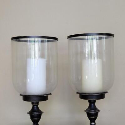 Lot 77: Matching Pair of Large Tabletop Candleholders