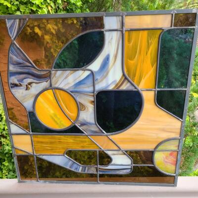 Lot 162C: NJ Artist OOAK 20 Inch Stained Glass Panel