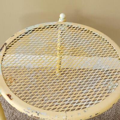Lot 80: Vintage Yellow Metal Plant Stand