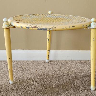 Lot 80: Vintage Yellow Metal Plant Stand