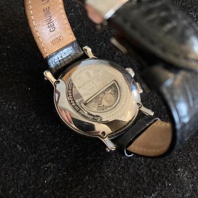 Montrichard Model No. 12 Automatic Menâ€™s Watch with Date and Adjustable Leather Band
