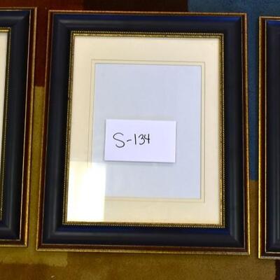 Three Gold Colored Photo Frames