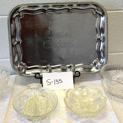 Serving Tray with Glass Dishes