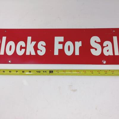 CLOCKS FOR SALE METAL SIGN