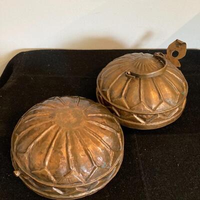 Vintage Turkish Brass Round Globe Lunchbox and Latch