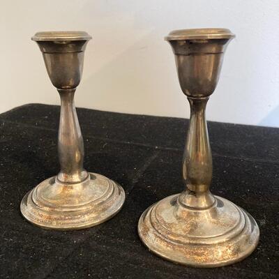Gorham Suffolk Silver Pair Mantel Console 6 " Candleholders