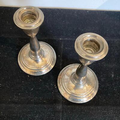 Gorham Suffolk Silver Pair Mantel Console 6 " Candleholders