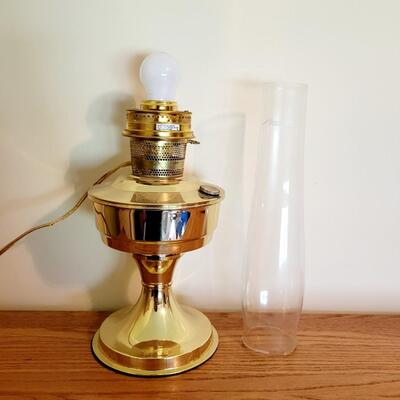 ALADDIN ELECTRIC GOLD TONED OIL LAMP