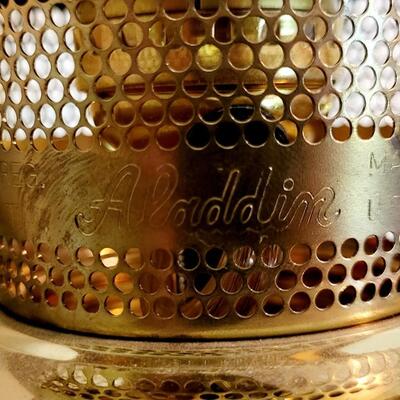 ALADDIN ELECTRIC GOLD TONED OIL LAMP